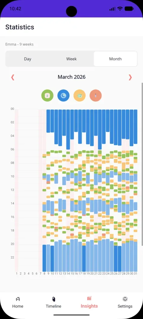 Settings with privacy and export options